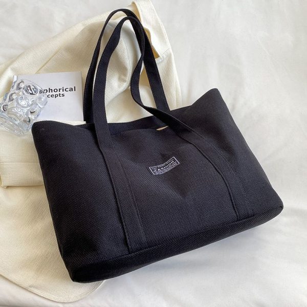 Sac en chanvre à Main Épaule Spacieux avec Poches & Fermeture Éclair | Lavable & Éco-Responsable – Image 6