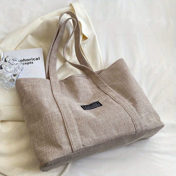 Sac en chanvre à Main Épaule Spacieux avec Poches & Fermeture Éclair | Lavable & Éco-Responsable – Image 8