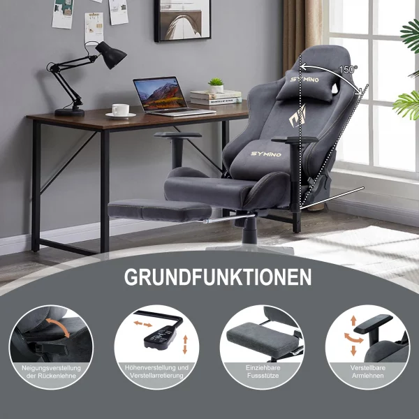 Chaise Gaming Symino Ergonomique – Confort & Performance – Image 5