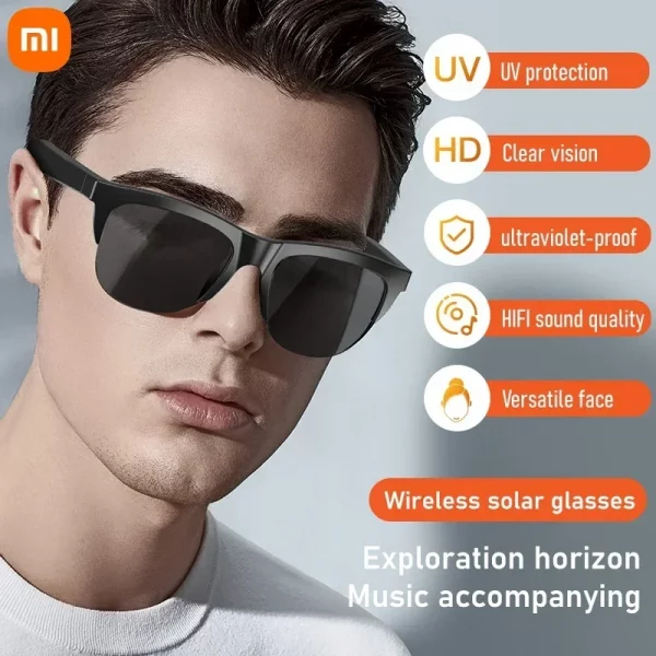 Xiaomi Lunettes de soleil intelligentes Xiaomi MIJIA Bluetooth – Audio HIFI, Appels, Anti-UV, Étanches – Image 2