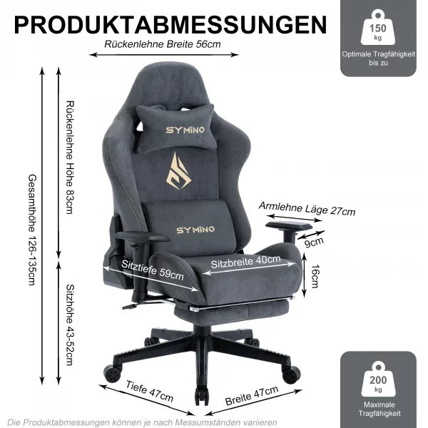 Chaise Gaming Symino Ergonomique – Confort & Performance – Image 2