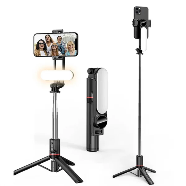 Trépied Selfie Stick Bluetooth Pliable – Trépied Portable avec Lumière d’Appoint et Télécommande iPhone/Smartphone – Image 6