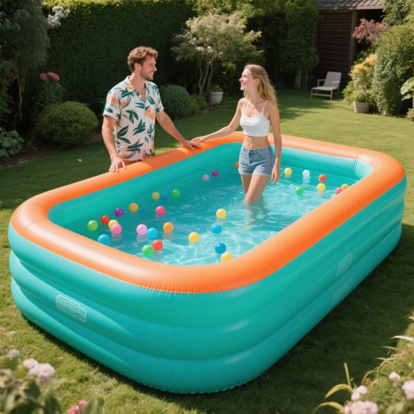 Piscine Gonflable XXL 3 Couches - Été Fun Sans Électricité, 1-3 Adultes – Image 3