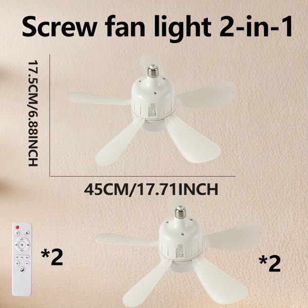 2 pièces Ventilateur Plafond LED AOSUI – Télécommande, Design Moderne & Fonction Mémoire, télécommande – Image 5