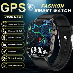 Montre Connectée GPS & Boussole – Écran 2,01", 100 Modes Sport, Appels & Messages