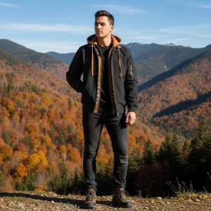 Veste à Capuche Zippée à Carreaux Homme – Style Oversize Printemps/Automne/Hiver