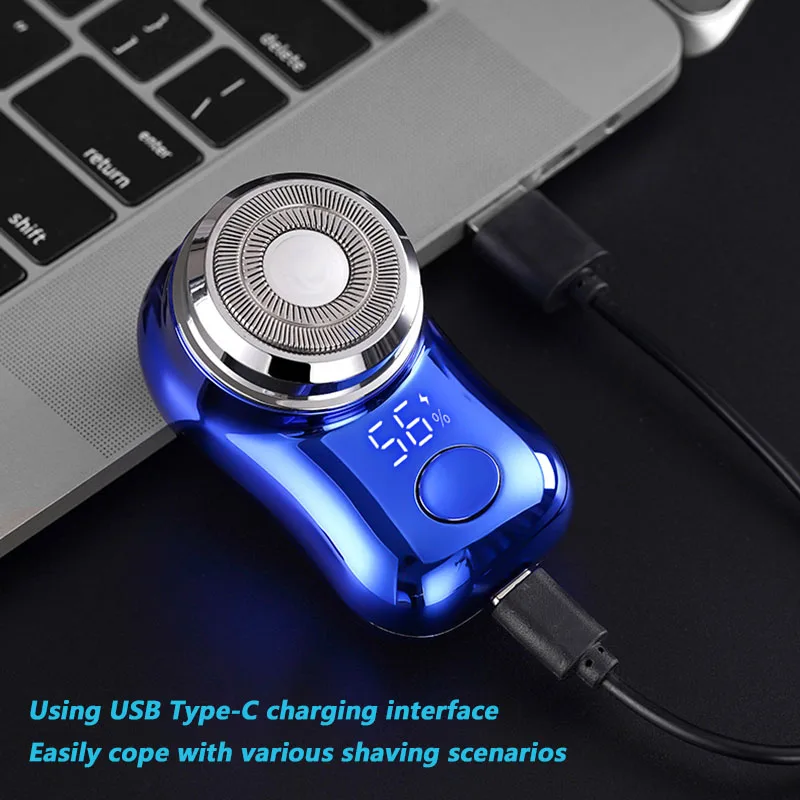 Mini rasoir électrique homme – Portable, USB-C, visage et corps, affichage numérique - Image 3