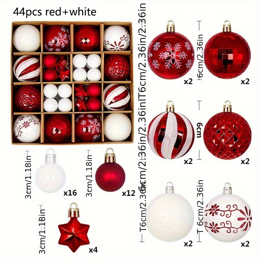 Lot de 44 boules de Noël artisanales – Décoration sapin élégante et festive à petit prix - Image 2