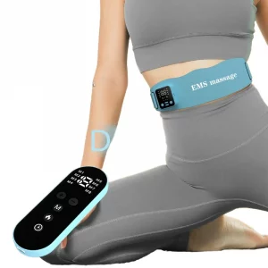 Ceinture de Massage EMS Chauffante – Vibration + Compresse Chaude + Musique – Minuterie 1h – Soulagement Taille & Abdomen