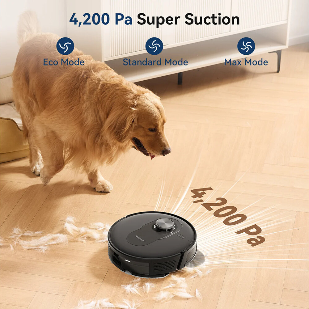 Proscenic Q8 – Robot Aspirateur Mop Combo | 4200 Pa, LiDAR, 200 min, App, Auto‑Charge | Idéal Poils d’Animaux & Tapis - Image 5