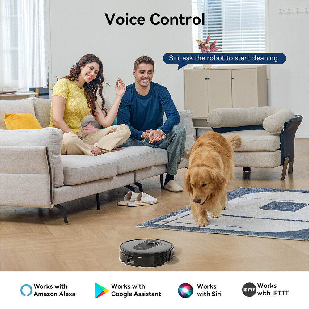 Proscenic Q8 – Robot Aspirateur Mop Combo | 4200 Pa, LiDAR, 200 min, App, Auto‑Charge | Idéal Poils d’Animaux & Tapis - Image 7