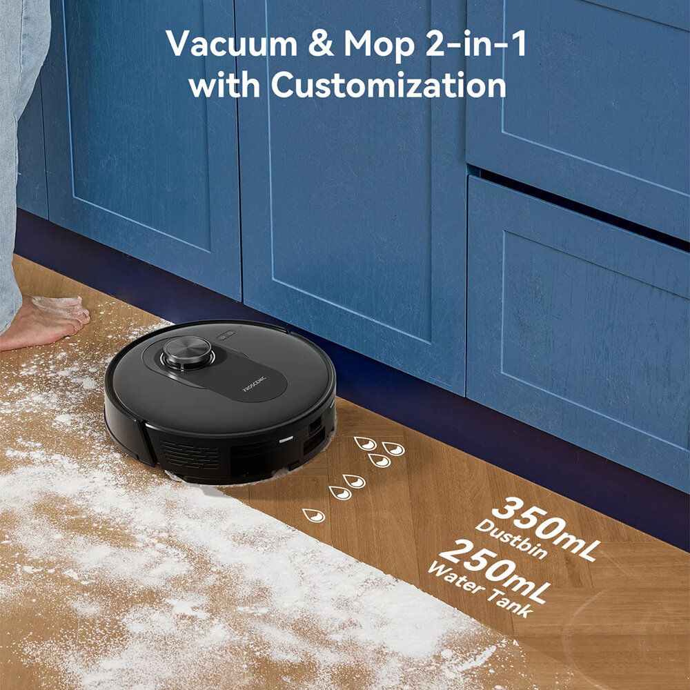 Proscenic Q8 – Robot Aspirateur Mop Combo | 4200 Pa, LiDAR, 200 min, App, Auto‑Charge | Idéal Poils d’Animaux & Tapis - Image 6