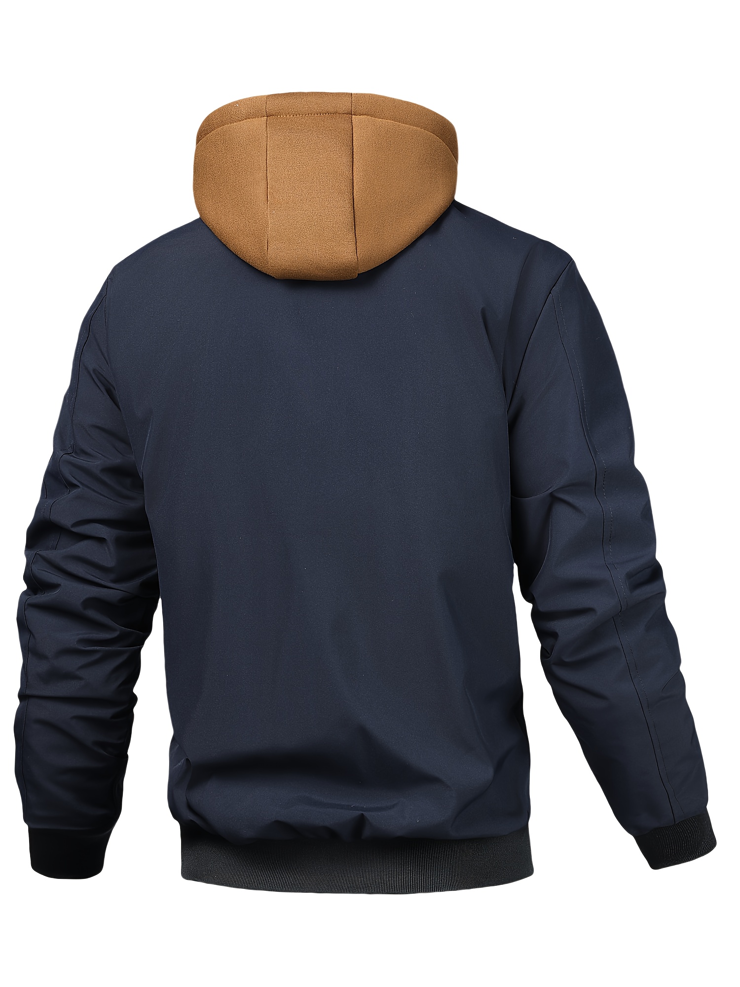 Veste à capuche zippée pour homme à carreaux brun/noir – Coupe ample décontractée - Image 5