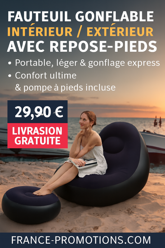 Fauteuil Gonflable Interieur Exterieur avec Repose‑Pieds