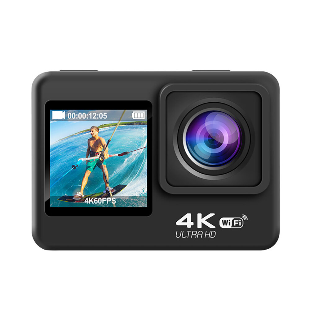 Caméra d’action AUSEK 4K 60fps Double Écran | Stabilisation Anti‑Vibration | Étanche 30 m | WiFi | Télécommande | Grand Angle 170° - Image 2