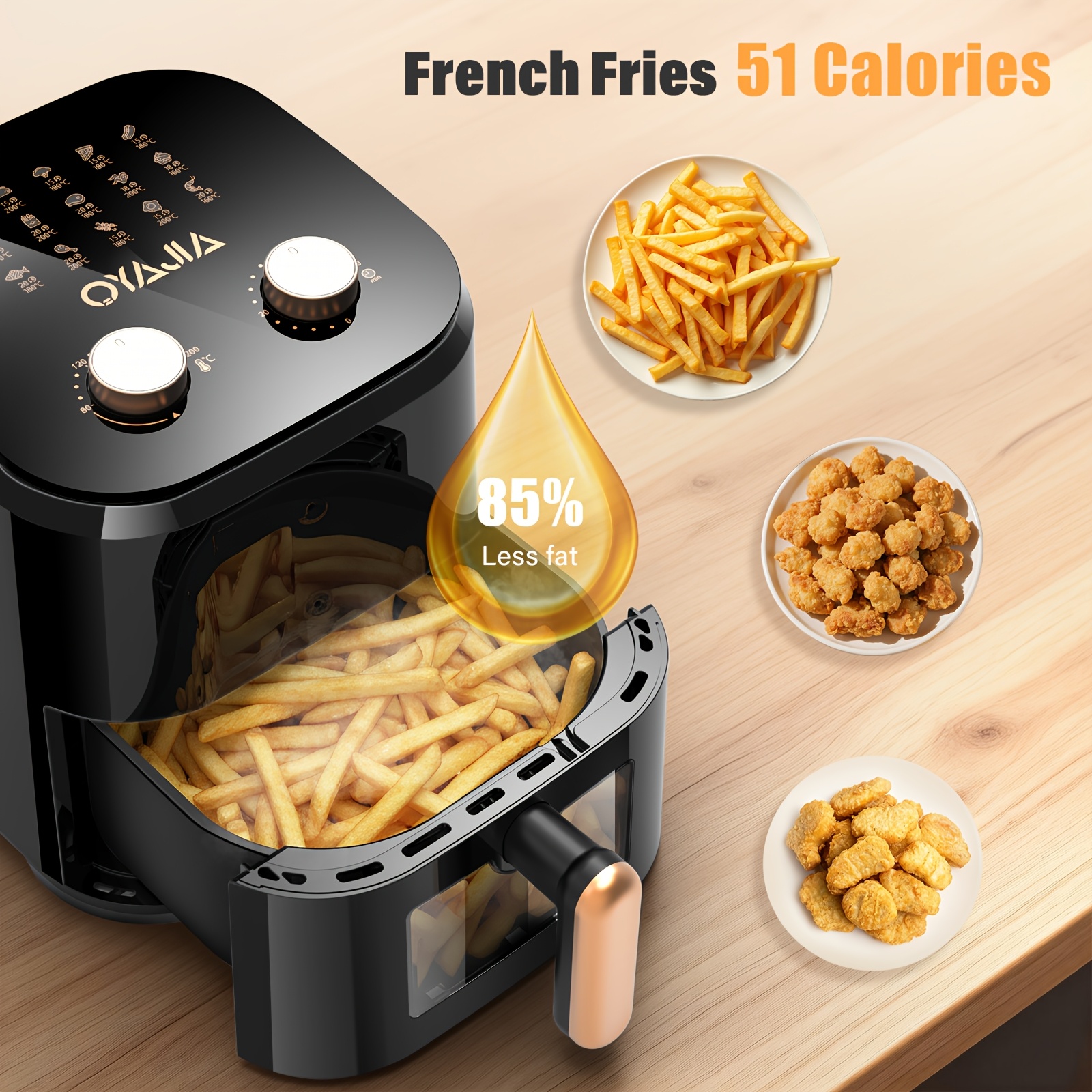 Airfryer Friteuse à Air 5L – Capacité Familiale Améliorée avec Fenêtre Visuelle - Image 10