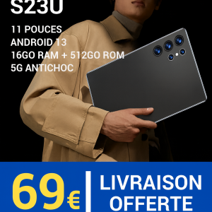 Tablette Éducative S23U 11 Pouces – Android 13 – 16 Go RAM – 512 Go ROM – 5G – Antichoc – Idéale Enfants