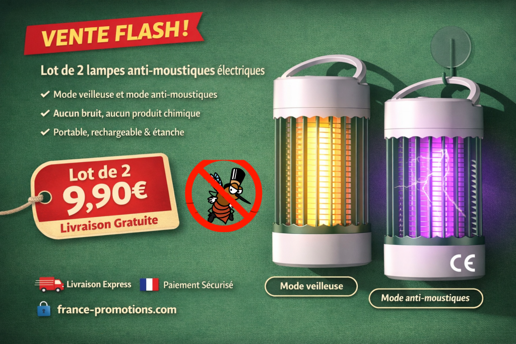 lot de 2 lampes Anti moustiques sans fil