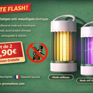Lot de 2 Lampes Anti‑Moustiques Étanches et Silencieuses
