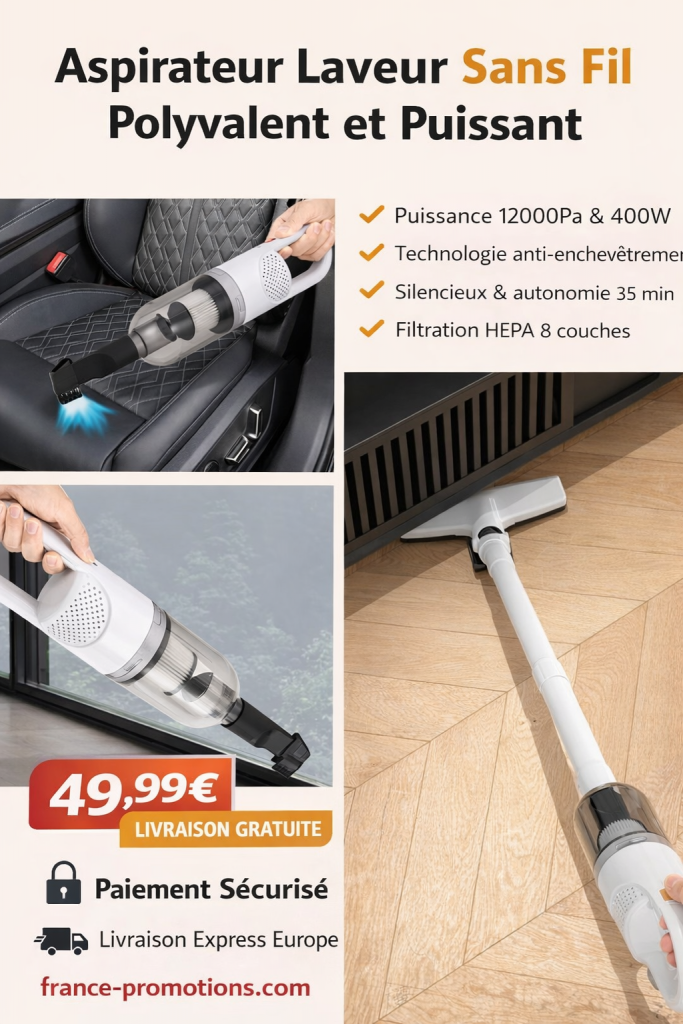 Aspirateur laveur puissant et silencieux