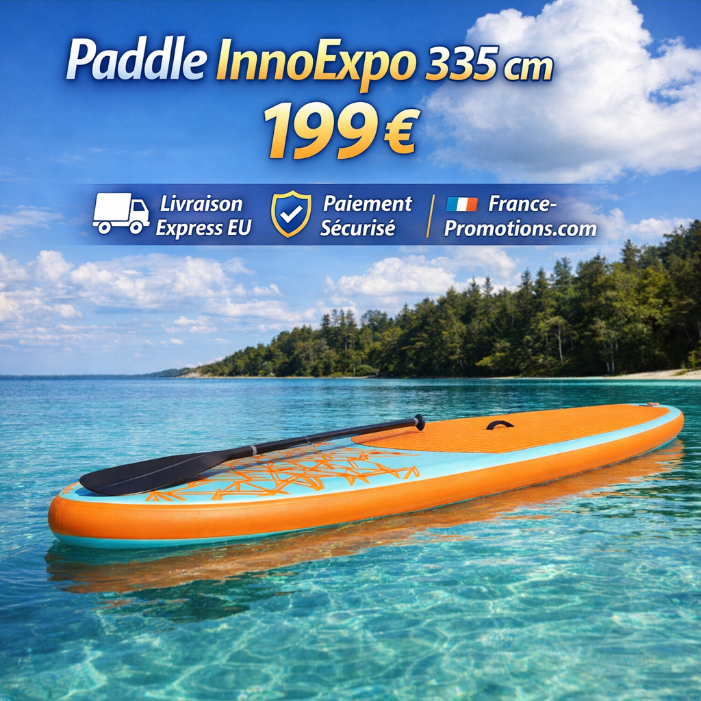 Planche Paddle Gonflable InnoExpo 335 cm – Charge 190 kg SUP Touring