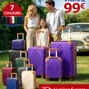 Ensemble de Bagages Rigides – 4/5 Pièces | Valises Extensibles Légères avec Roulettes Pivotantes