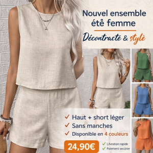 Ensemble femme été – haut & short sans manches chic