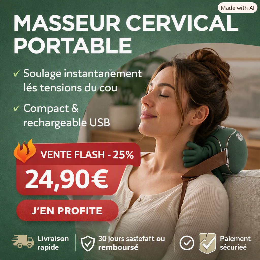 masseur cervical rechargeable ergonomique